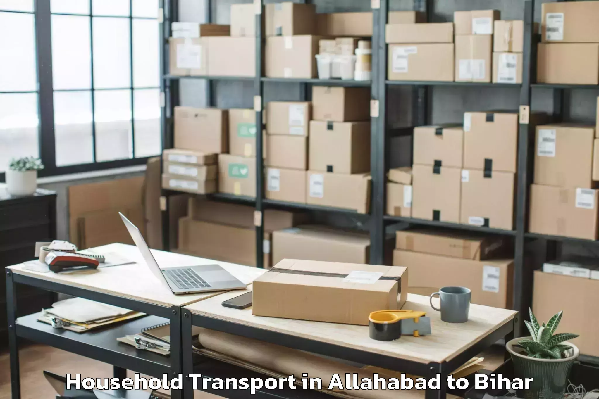 Top Allahabad to Lauriya Household Transport Available